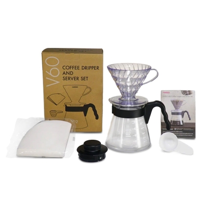 Hario V60 - Coffee Dripper, Coffee Server, Coffee Filters & Measuring Spoon - Complete Set